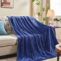 inhand Navy Fleece Twin Blanket, Super Soft Flannel Cozy Blankets by inhand