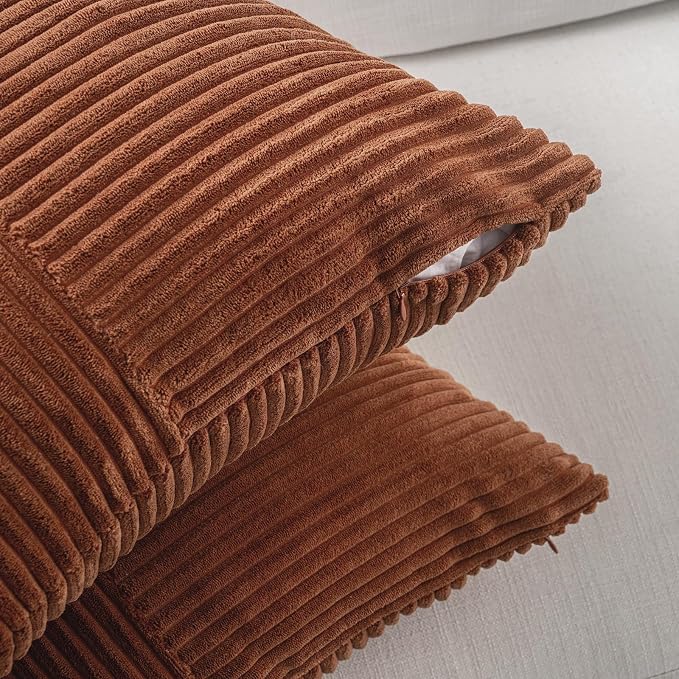 Fancy Homi 2 Packs Rust Big Decorative Throw Pillow Covers 24x24 Inch - Image 4