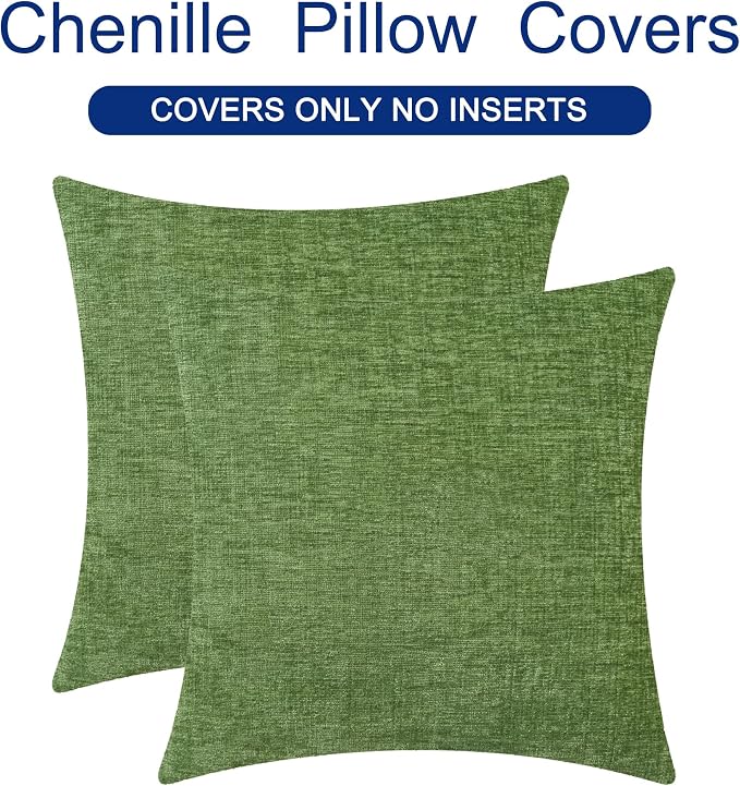 CaliTime Throw Pillow Covers Decorative 26 X 26 Inches Pack of 2 Cozy Chenille - Image 6