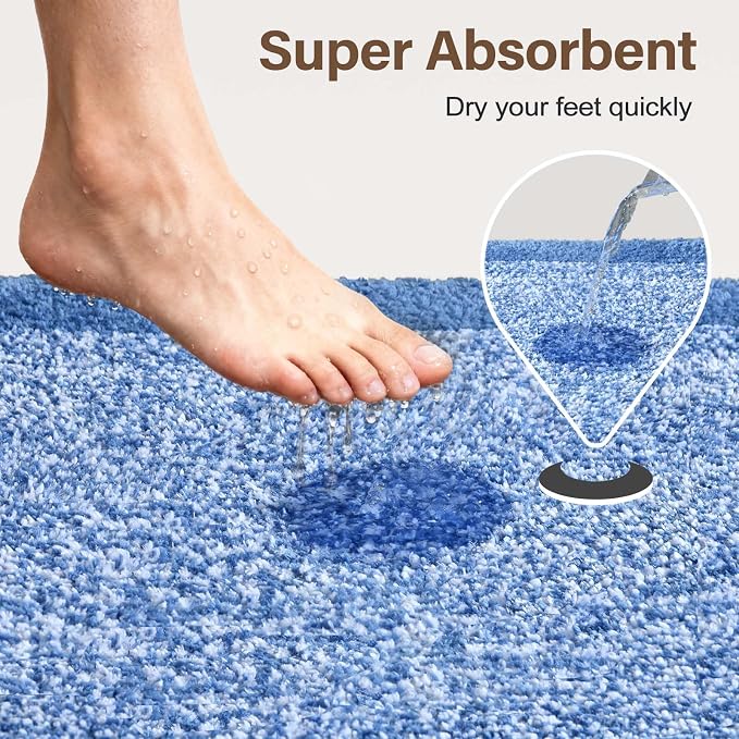 60x24 Long Bathroom Rugs Washable Non Slip, Soft Absorbent Quick Dry Mats - Image 7