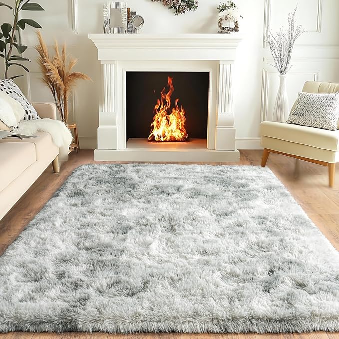 Pionblank Fluffy Area Rug for Bedroom 4x6 Feet, Indoor Plush Carpet, Shag Soft by PIONBLANK