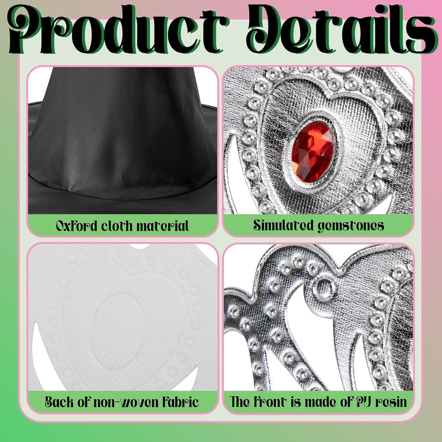 Tlswshsy 18 Pcs Princess Crowns and Witch Hats Set, Witches and Princess Party Favors, Queen Wizard Hats Decoration for Birthday Costume Cosplay Halloween Party Supplies Photo Props