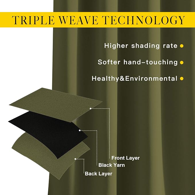 NICETOWN 84 inches Bedroom Curtains Panels - Image 5