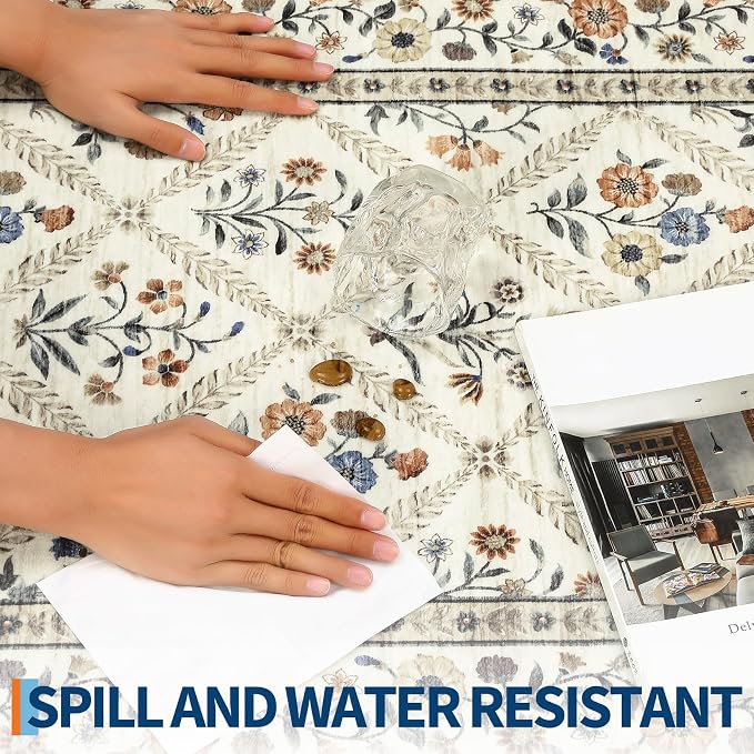Washable Kitchen Runner 2x6 Non-Slip Floral Carpet Runner - Image 6
