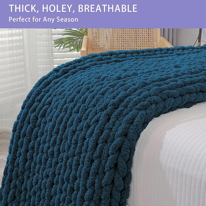 Bigacogo Chunky Knit Throw Blanket - Image 5
