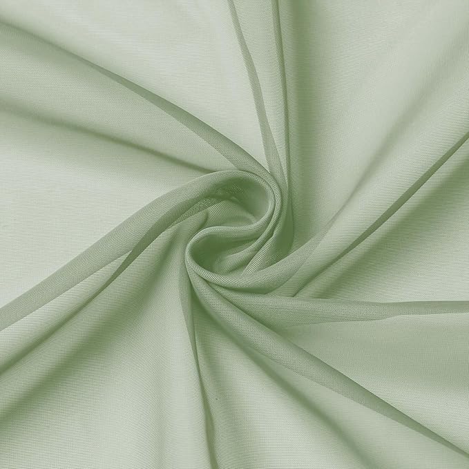 Sage Green Sheer Curtains for Bedroom Living Room 96 Inches Long 2 Panels - Image 9