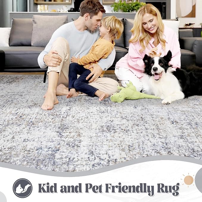 XLUEZ 2x7 Runner Rug for Hallway, Washable Modern Abstract Runner Rugs Neutral - Image 6