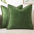 MIULEE Pack of 2 Pillow Covers 20x20 Inch Moss Green Farmhouse Decorative Throw by MIULEE