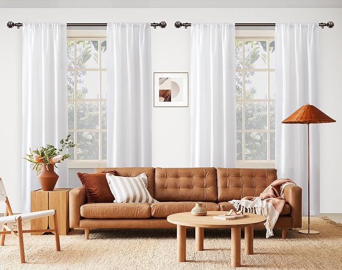 KAMANINA 2 Pack Curtain Rods for Windows 48 to 84 Inch, Antique Bronze Heavy - Image 3