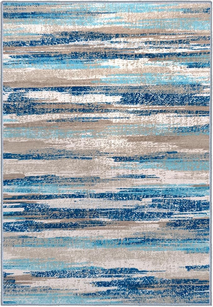 Lansny Small Abstract Area Rug, Entryway Rug Washable Door Mat Indoor Entrance - Image 9