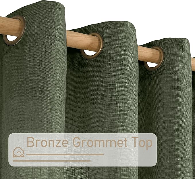 LAMIT Linen Sheer Curtains 80 inch - Image 2