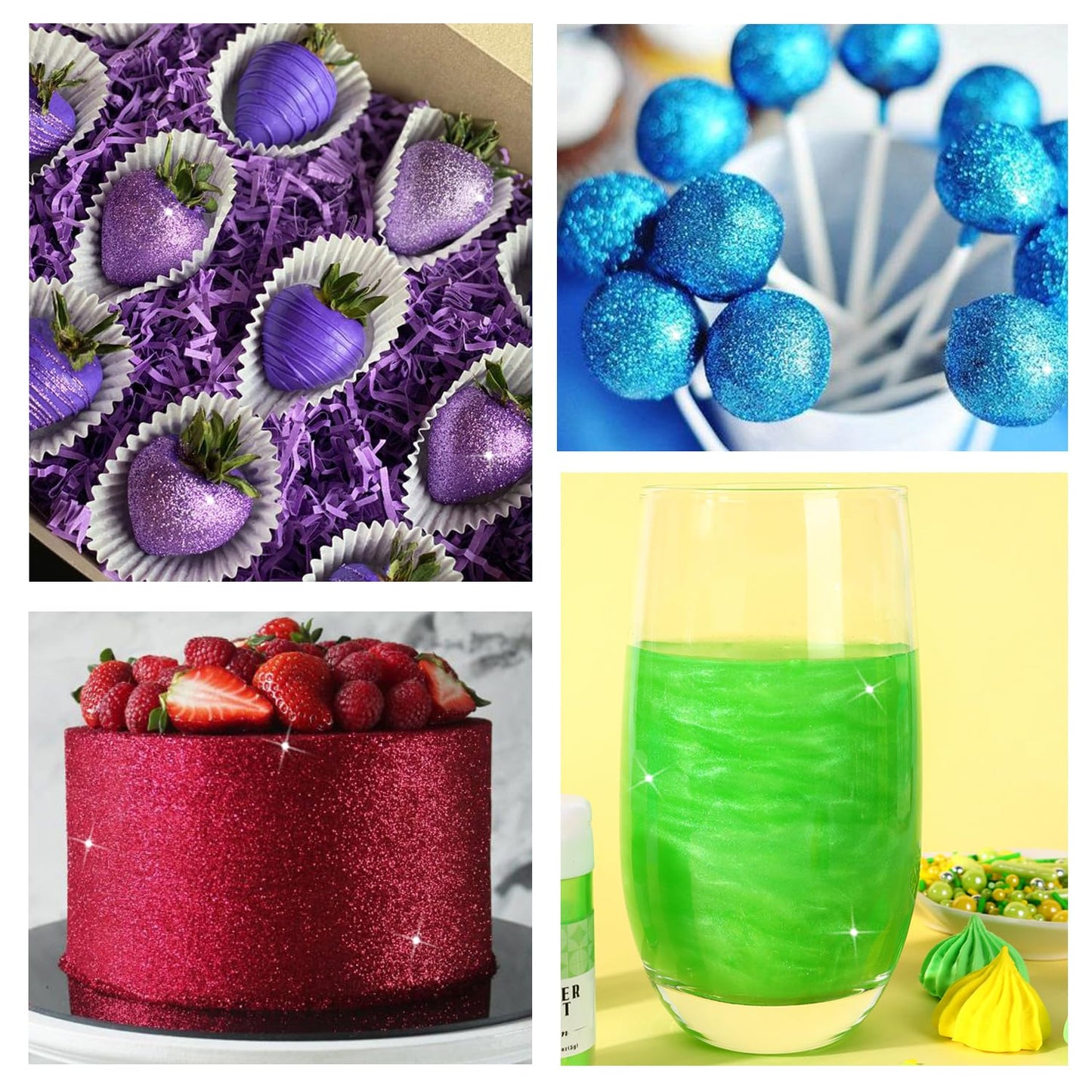 Red Edible Glitter for Drink, 5g Red Luster Dust Edible for Cake Decorating, Edible Glitter for Cocktails, Baking, Chocolate, Cookies, and Strawberries (0.18oz, red)