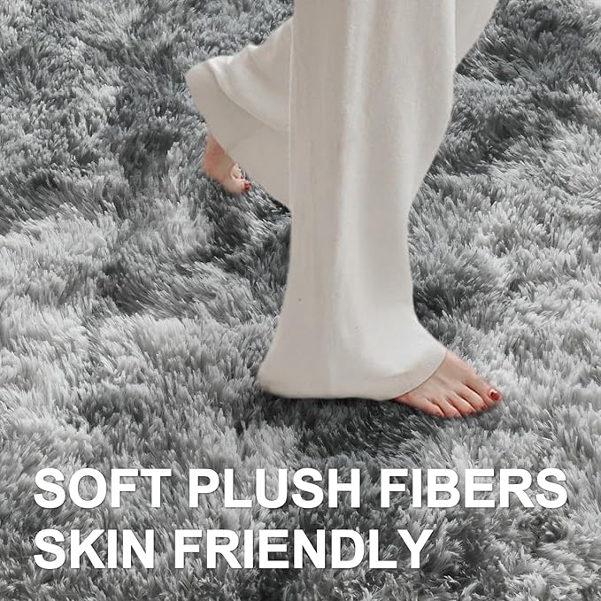 4x6 Ft Shag Rugs for Bedroom Living Room, Tie-Dyed Ultra Soft Fluffy Furry Area - Image 4