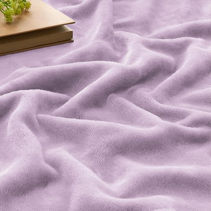 BEDELITE Fleece Blankets Queen Size Lilac Throw Blankets - Image 4