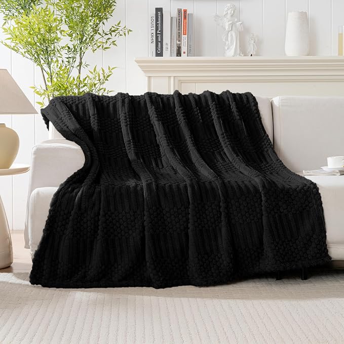 50x70 Inch Black Throw Blanket - Image 2