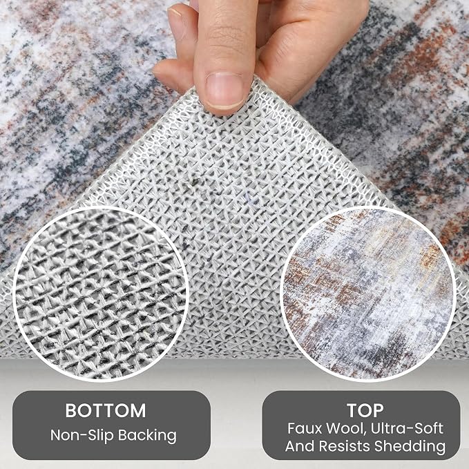 IOHOUZE Abstract Runner Rug 3x20 Ft Extra Long Washable Runners - Image 4