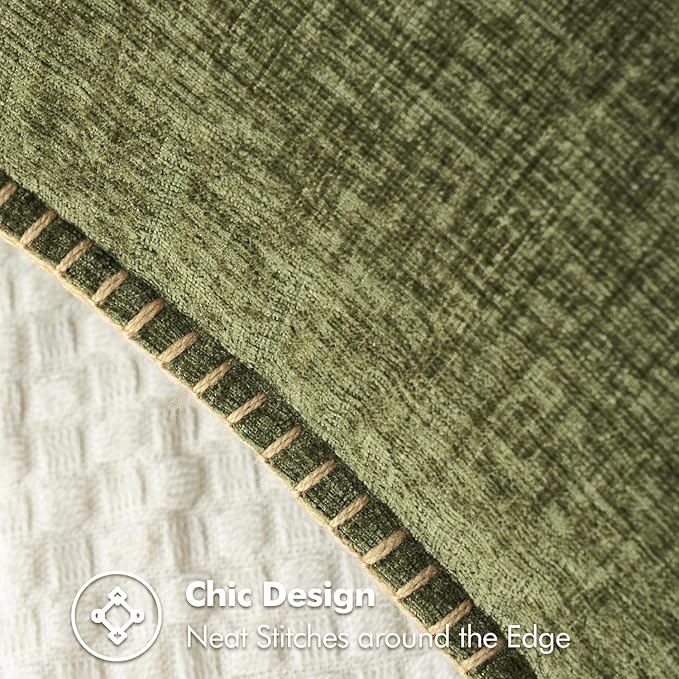 MIULEE Pack of 2 Couch Throw Pillow Covers 20x20 Inch Olive Green Farmhouse - Image 2