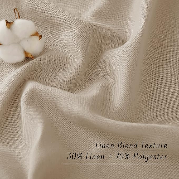 NICETOWN Linen Flax Semi Sheer Curtains 94" Length, Grommet Window Treatments - Image 6