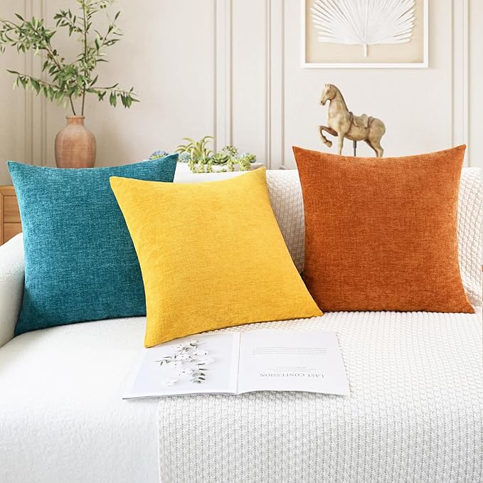 CaliTime Fall Throw Pillow Covers Decorative 20 X 20 Inches Pack of 2 Cozy - Image 5