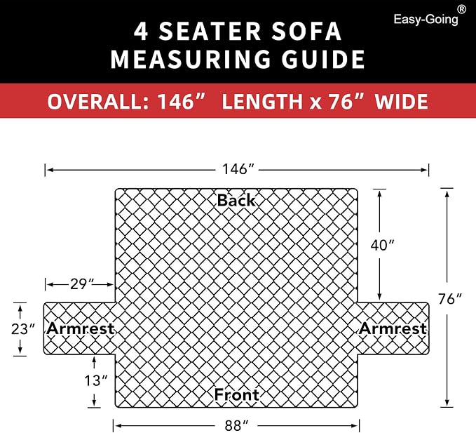 Easy-Going 4 Seater Sofa Slipcover Reversible Sofa Cover Water Resistant Couch - Image 5