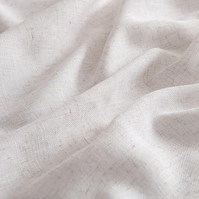 MIULEE White Linen Curtains 90 Inch Length 2 Panels - Image 4