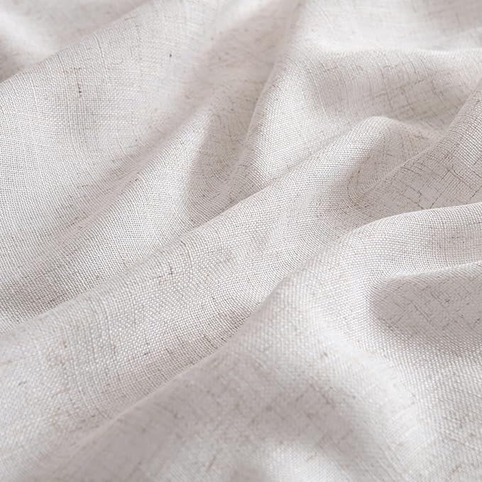 MIULEE White Linen Curtains 63 Inch Length 2 Panels - Image 4