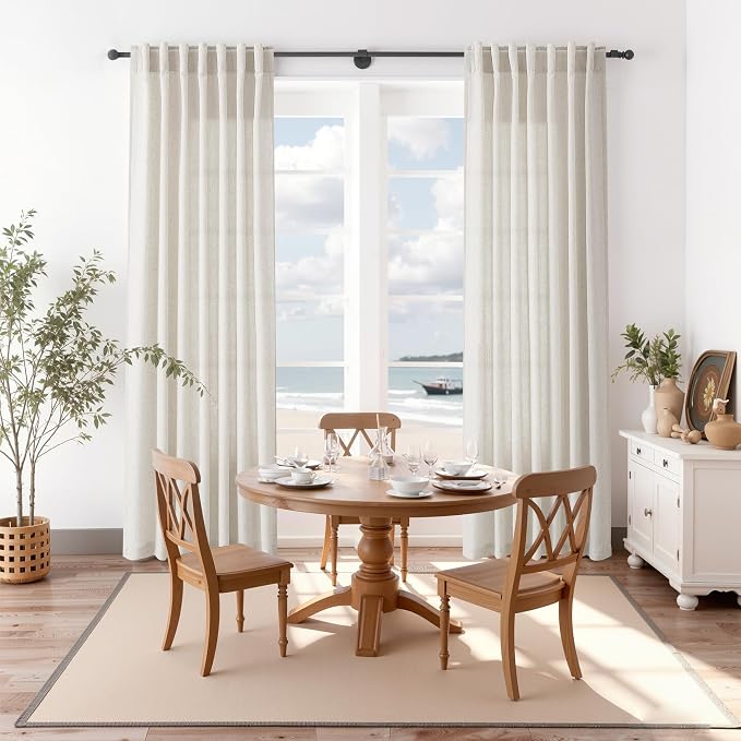 Nanspring Pearl White Curtains 90 Inches Long - Image 8