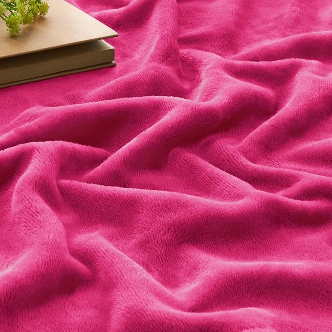 BEDELITE Fleece Blankets Queen Size Hot Pink Throw Blankets - Image 4