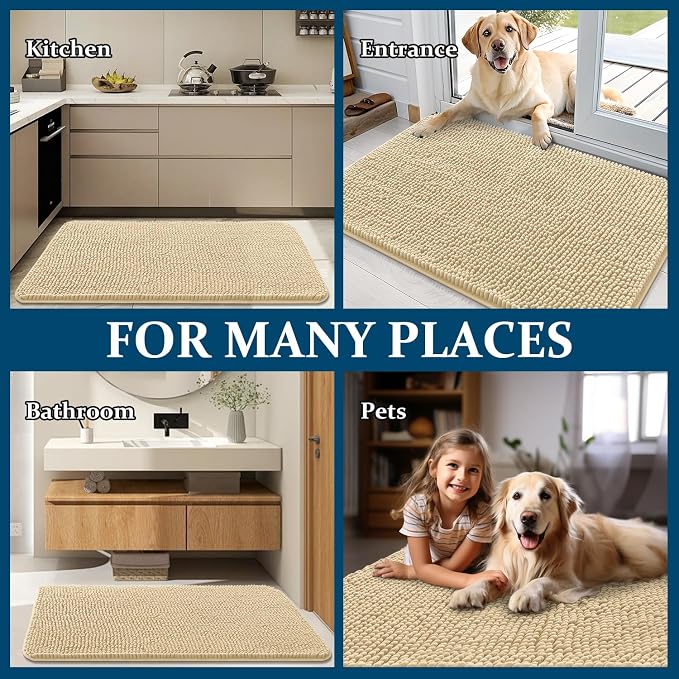OLANLY Dog Door Mat for Muddy Paws 36x24, Absorbs Moisture and Dirt, Absorbent - Image 8