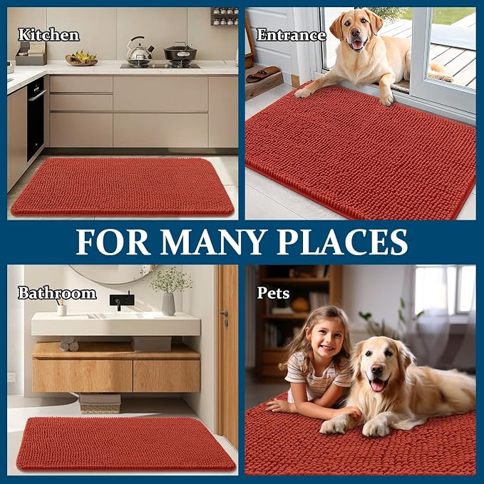 OLANLY Dog Door Mat for Muddy Paws 44x32, Absorbs Moisture and Dirt, Absorbent - Image 8