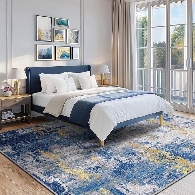 Washable Area Rugs 10'x12' Non-Slip Modern Abstract Soft - Image 3