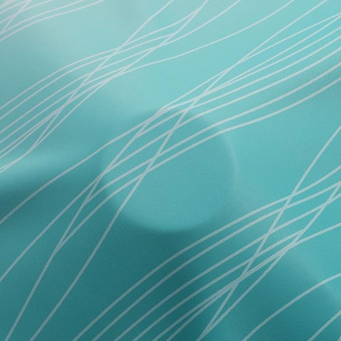 Estelar Textiler Full Room Darkening Greyish White and Teal Blackout Curtains - Image 8
