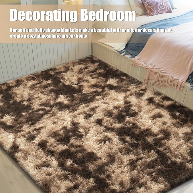 Shag Area Rug for Bedroom 5x8, Fluffy Area Rugs for Living Room, Soft Fuzzy Rug - Image 5
