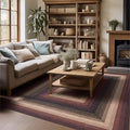 Homespice Prescott Jute Braided Area Rug 5x8' - Country Style Dining Room Rugs for Under Table for Primitive Decor