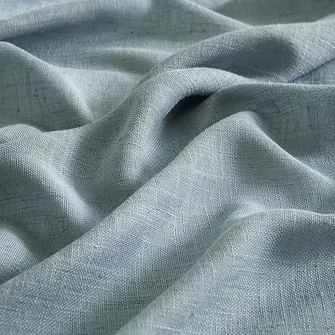 MIULEE Dusty Blue Linen Curtains 108 Inches Long 2 Panels - Image 3