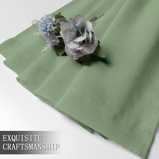 Tollpiz Sheer Tier Curtains Kitchen Linen Textured Half Curtain Sheers Light - Image 7