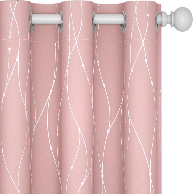 Deconovo Pink Curtains, Thermal Insulated Soundproof Curtain, 45 x 45 Inch Long by Deconovo