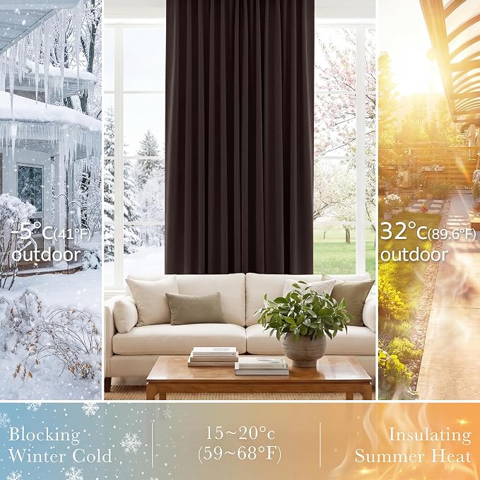 PONY DANCE Blackout Curtains 84 inch Long 2 Panels Burg - Image 4