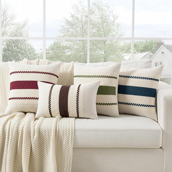 Fancy Homi Set of 1 Boho Teal Lumbar Decorative Throw Pillow Cover 12x20 Inch - Image 6