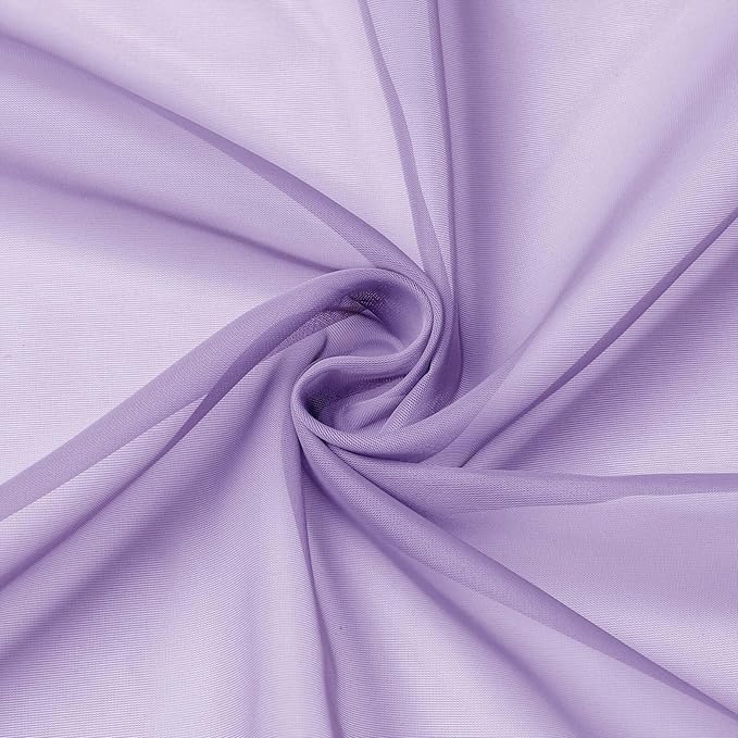 Kitchen Curtains 24 Inch Length Tier 2 Pieces, Lavender Sheer Curtain Solid - Image 9