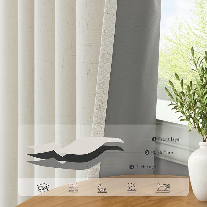 Extra Wide Room Darkening 90 Inch Curtains 2 Panels - Image 5