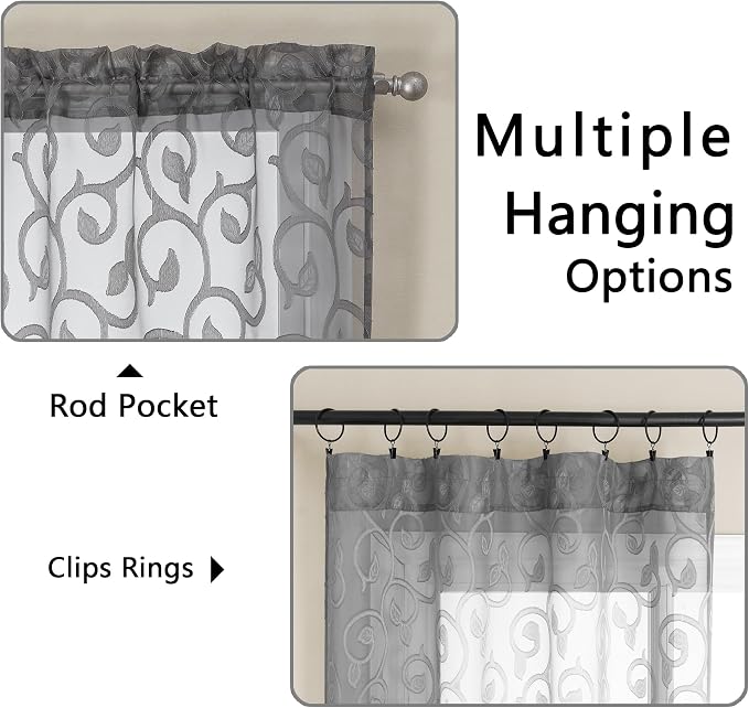 OWENIE Furman Sheer Curtains 63 inch Length - Image 4
