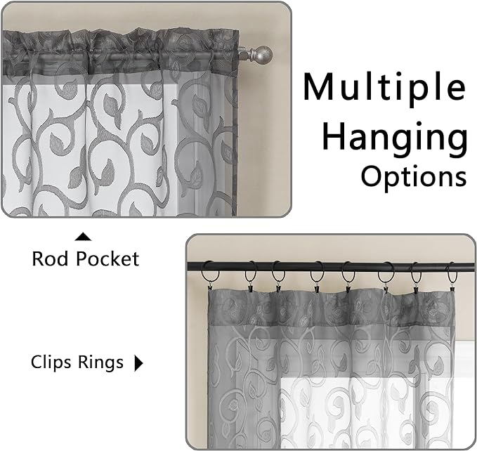 OWENIE Furman Sheer Curtains 84 inches Long - Image 3