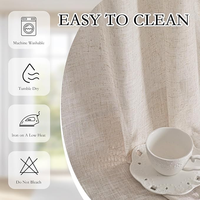 MYSKY HOME Extra Long Linen Curtains - Image 7