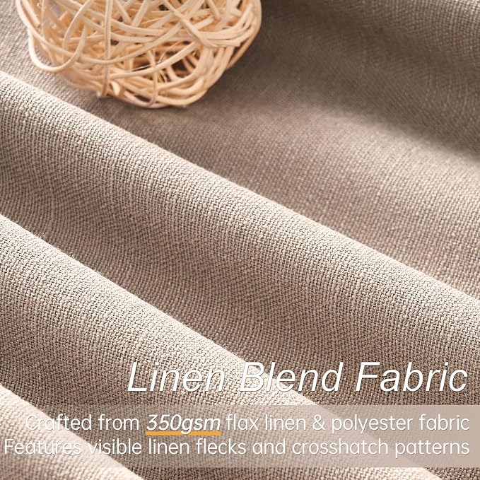 Topfinel 92 inch Long Blackout Curtains 2 Panels Set Neutral Beige Window - Image 3