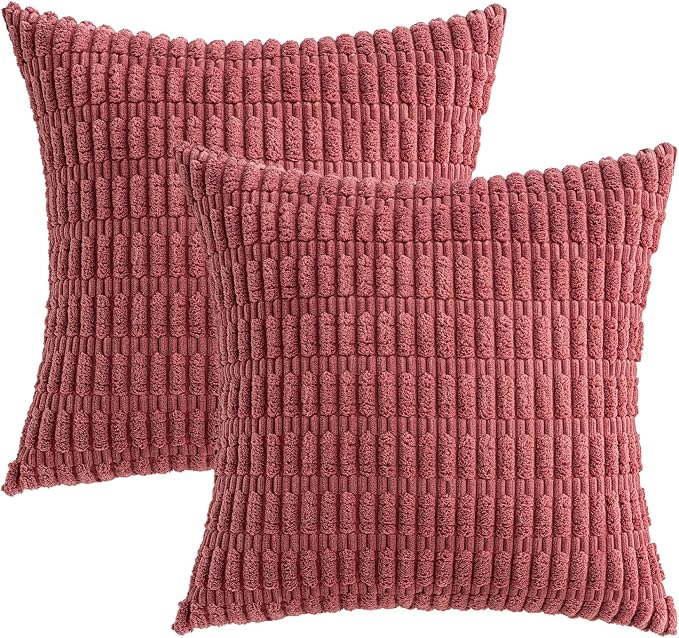 MIULEE Pack of 2 Corduroy Decorative Throw Pillow Covers 20x20 Inch Soft Boho - Image 6