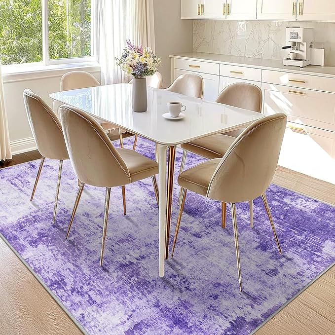 Washable Area Rugs 9'x12' Non-Slip Modern Abstract Soft - Image 9