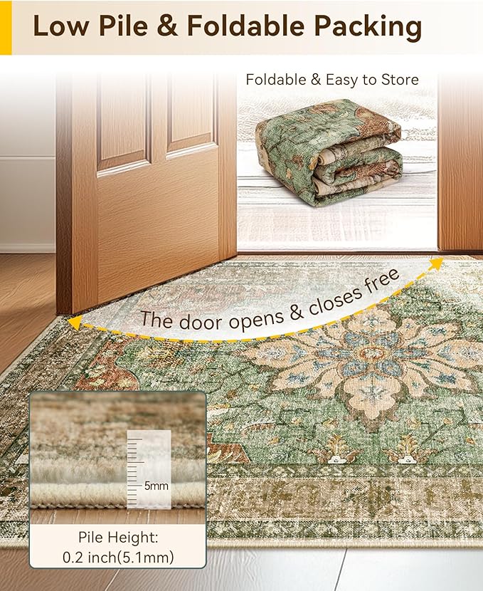 Area Rugs 3'x12' Runner Rug Non Slip Washable - Image 3