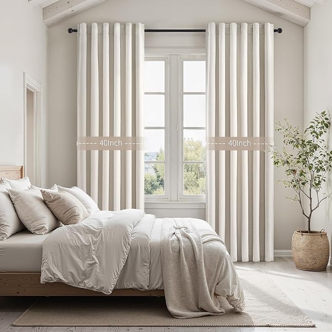 Topfinel 108 Inch Extra Long Ivory Birch Curtains - Image 7