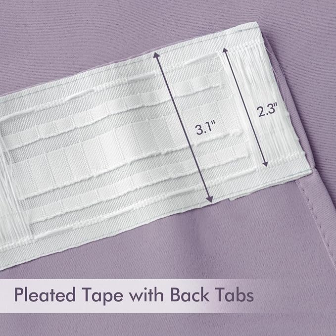 MIULEE Lilac Back Tab Blackout Curtains 84 Inch Length 2 Panels Set - Image 4